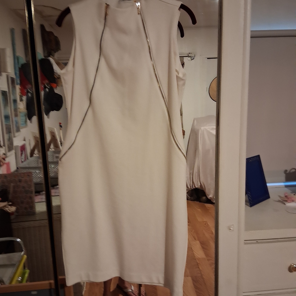 Calvin Klein Ivory Sleeveless Mini Dress